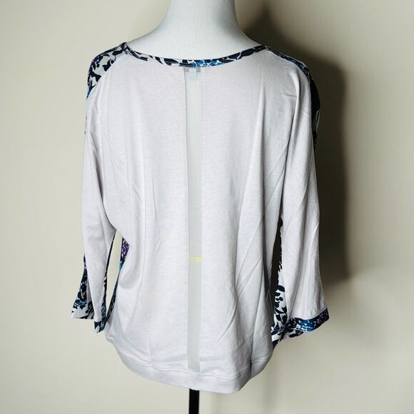 Jigsaw Navy and Purple Floral Silk Tee - Picture 4 of 5